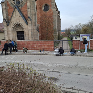 Kreidebotschaften der Konfis